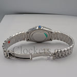 Day Date 40MM Watch Fluted Bezel Diamond Paved Rainbow Sapphire Dial