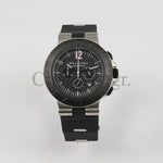 BVLGARI ALUMINIUM 40MM BLACK DIAL RUBBER BEZEL CHRONOGRAPH WATCH