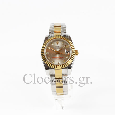 DATEJUST 31MM 2-TONE GOLD GRAY DIAL STICK MARKERS CLONE