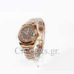 DATEJUST 31MM ROSE GOLD OYSTER BROWN DIAL RHOMAN MARKERS