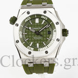 AUDEMARS PIGUET ROYAL OAK OFFSHORE DIVER 15710ST.OO.A052CA.01 KHAKI INDEX STAINLESS STEEL RUBBER 42MM CLONE