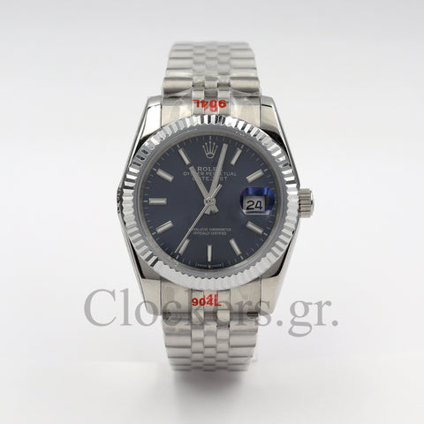 DATEJUST 36 MM SS SILVER JUBILEE BLACK DIAL STCIKS MARKERS