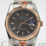 DATEJUST 36MM 2-TONE ROSE GOLD JUBILEE GREY DIAL STICKS MARKERS