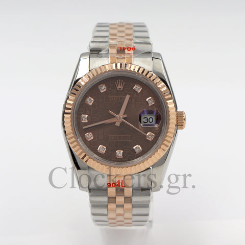 DATEJUST 36MM 2-TONE ROSE GOLD JUBILEE BRONZE  DIAL DIAMONDS  MARKERS