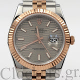 DATEJUST 36MM 2-TONE ROSE GOLD JUBILEE GREY DIAL STICKS MARKERS