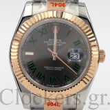 DATEJUST 36 MM 2-TONE OYSTER FLUTED GRAY ROMAN