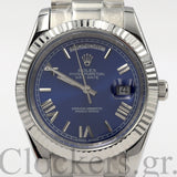 DAY-DATE II 40MM SILVER BLUE DIAL DIAL ROMAN MARKERS