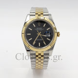 DATEJUST 36 MM 2-TONE GOLD JUBILEE BLACK DIAL STICKS MARKERS