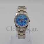 DATEJUST 31MM SS SILVER OYSTER BLUE DIAL DIAMONDS