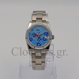 DATEJUST 31MM SS SILVER OYSTER BLUE DIAL DIAMONDS