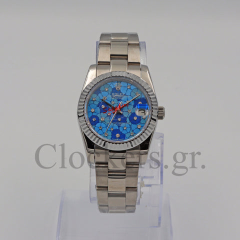 DATEJUST 31MM SS SILVER OYSTER BLUE DIAL DIAMONDS