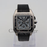 SANTOS 100 STEEL AUTOMATIC CHRONOGRAPH LARGE MEN'S WATCH