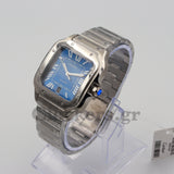 CARTIER SANTOS DE CARTIER LARGE STEEL & ADLC BLUE DIAL MEN'S AUTOMATIC WATCH