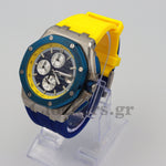 AUDEMARS PIGUET ROYAL OAK OFFSHORE  STEEL BLUE/YELLOW DIAL