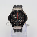 HUBLOT BIG BANG BLACK DIAL BLACK CASE BLACK RUBBER BRACELET