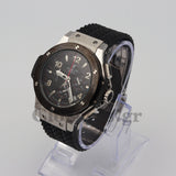 HUBLOT BIG BANG BLACK DIAL BLACK CASE BLACK RUBBER BRACELET