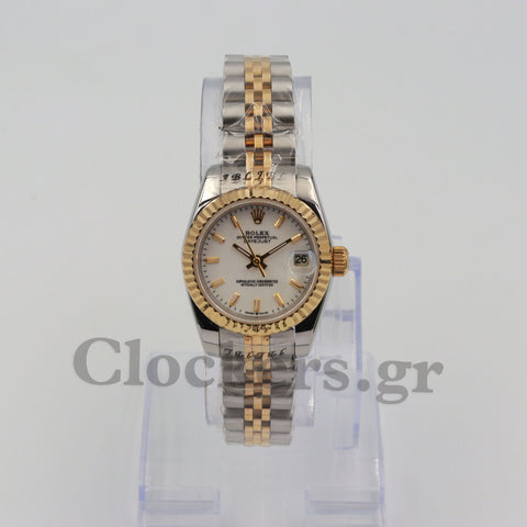 LADY DATEJUST CHAMPAGNE 28MM DIAL STEEL AND 18K YELLOW GOLD 2-TONE WATCH