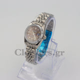 DATEJUST 28MM SS SILVER JUBILEE BROWN DIAL DIAMONDS MARKERS